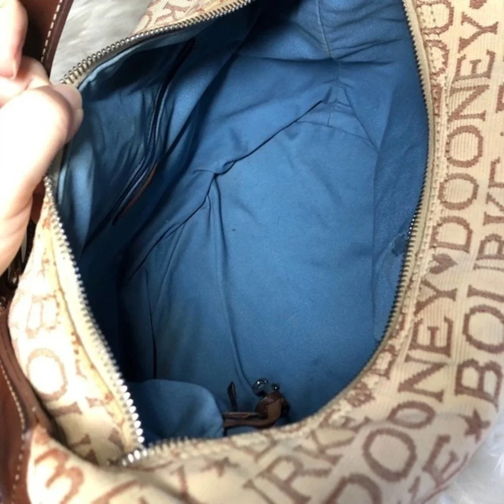 Dooney & Bourke Signature Cream Canvas Hobo Bag
